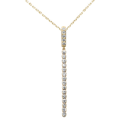 Muse Jewelry .50ct G SI 14K Yellow Gold Diamond Drop Pendant Necklace 18" Long Chain