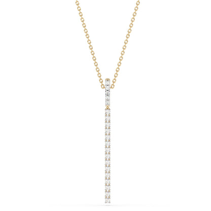 Muse Jewelry .50ct G SI 14K Yellow Gold Diamond Drop Pendant Necklace 18" Long Chain