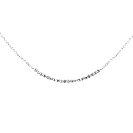 Muse Jewelry .50ct G SI 14K White Gold Diamond Chain Pendant Necklace 16" Long Chain