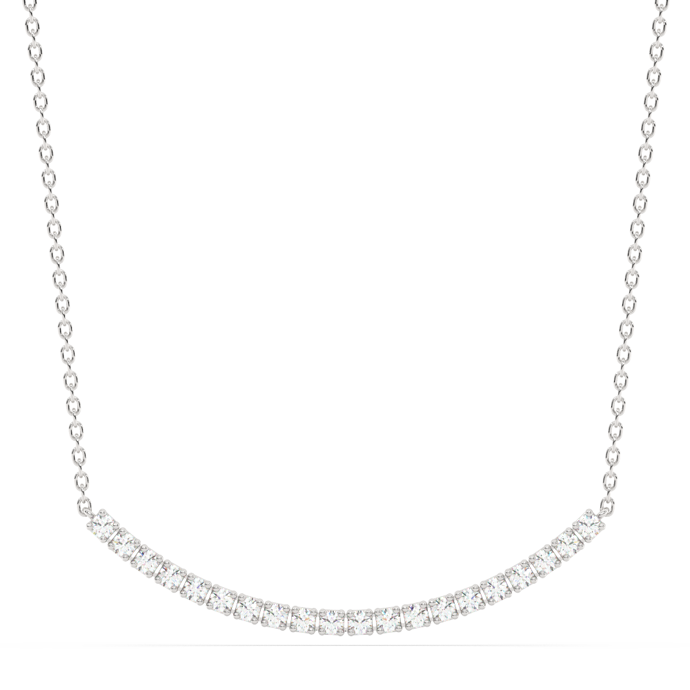 Muse Jewelry .50ct G SI 14K White Gold Diamond Chain Pendant Necklace 16" Long Chain