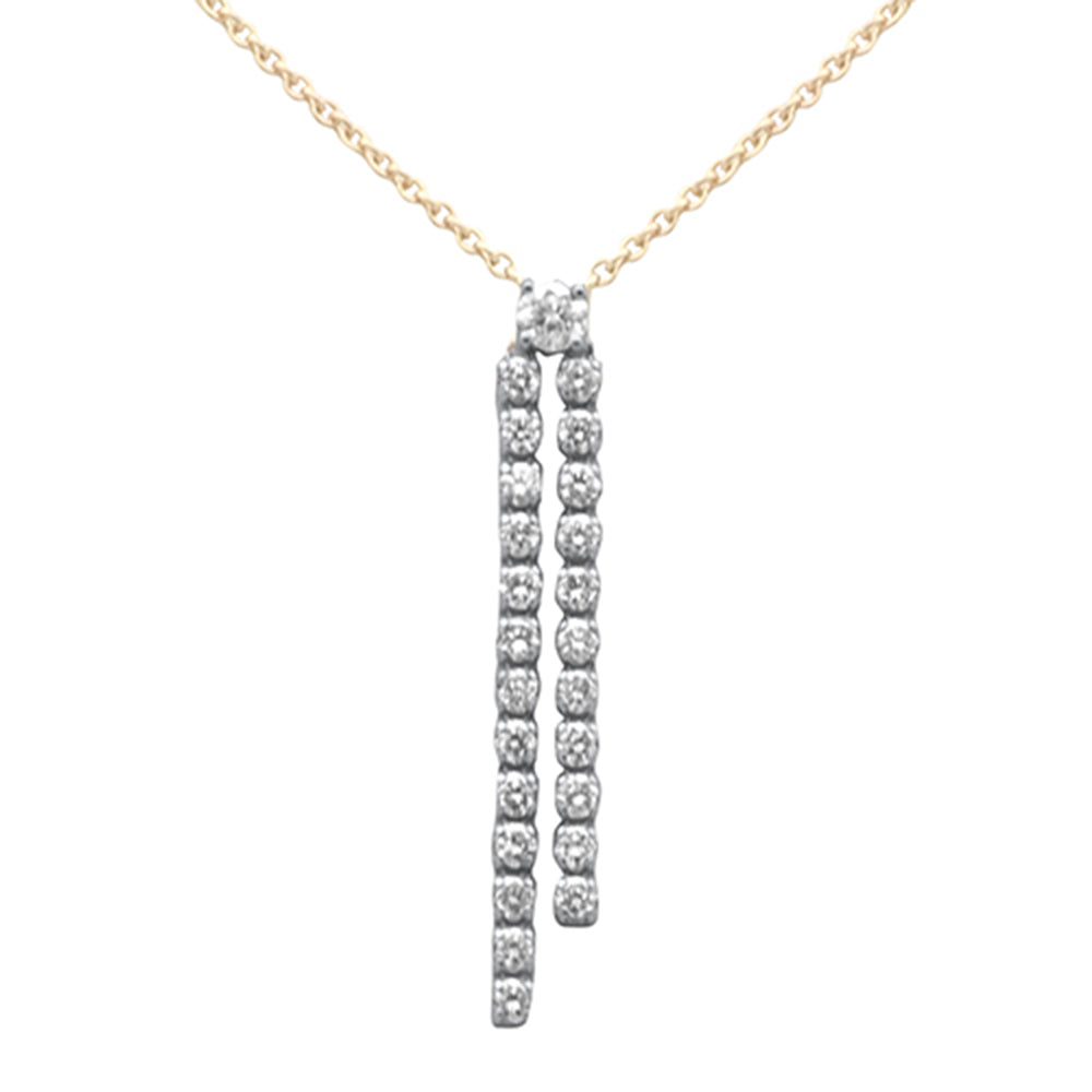 Muse Jewelry .95ct G SI 14K Yellow Gold Diamond Drop Pendant Necklace 14+2" Ext. Chain