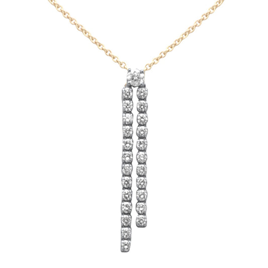 Muse Jewelry .95ct G SI 14K Yellow Gold Diamond Drop Pendant Necklace 14+2" Ext. Chain