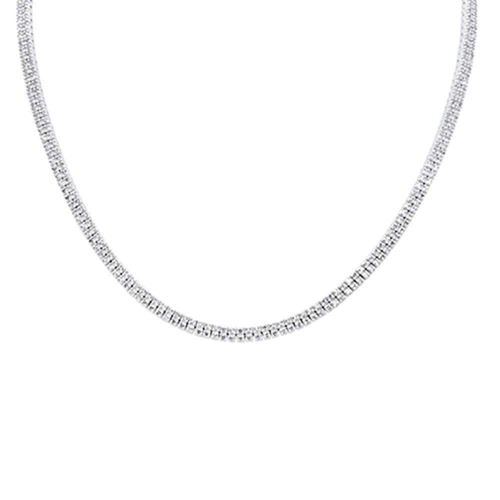 Muse Jewelry 4.52ct G SI 14K White Gold Diamond Double Layered Pendant Necklace 16" Long