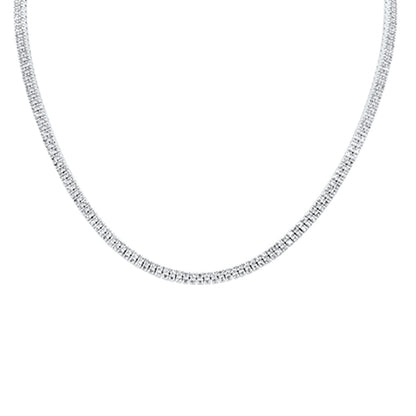 Muse Jewelry 4.52ct G SI 14K White Gold Diamond Double Layered Pendant Necklace 16" Long