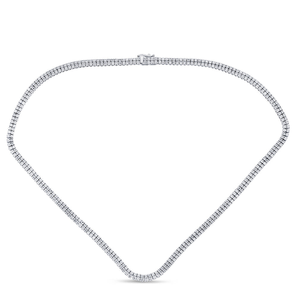 Muse Jewelry 4.52ct G SI 14K White Gold Diamond Double Layered Pendant Necklace 16" Long