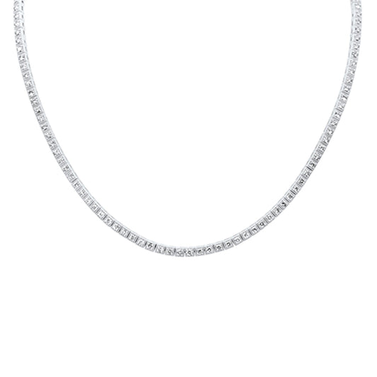 Muse Jewelry 4.53ct G SI 14K White Gold Diamond Beaded Tennis Pendant Necklace 16" Long