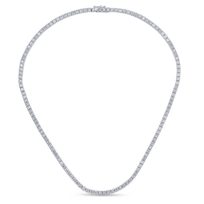 Muse Jewelry 4.53ct G SI 14K White Gold Diamond Beaded Tennis Pendant Necklace 16" Long