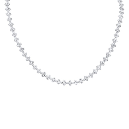 Muse Jewelry 5.27ct G SI 14K White Gold Diamond Flower Necklace 16" Long