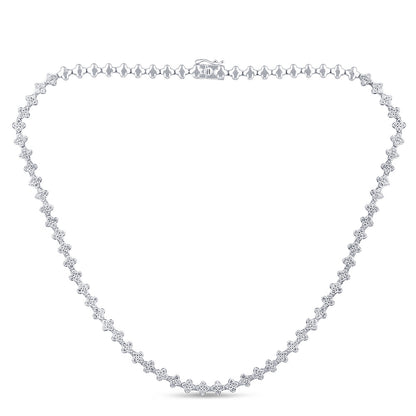 Muse Jewelry 5.27ct G SI 14K White Gold Diamond Flower Necklace 16" Long