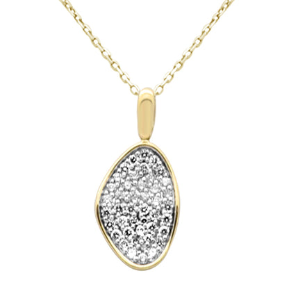 Muse Jewelry .48ct G SI 14K Yellow Gold Diamond Dome Pendant Necklace 18" Long Chain