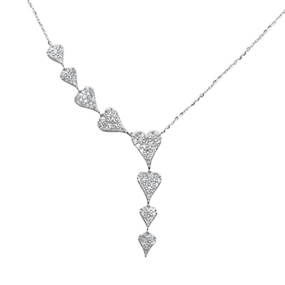 Muse Jewelry .81ct G SI 14K Yellow Gold Diamond Heart Shape Drop Pendant Necklace 16+2" Ext Long