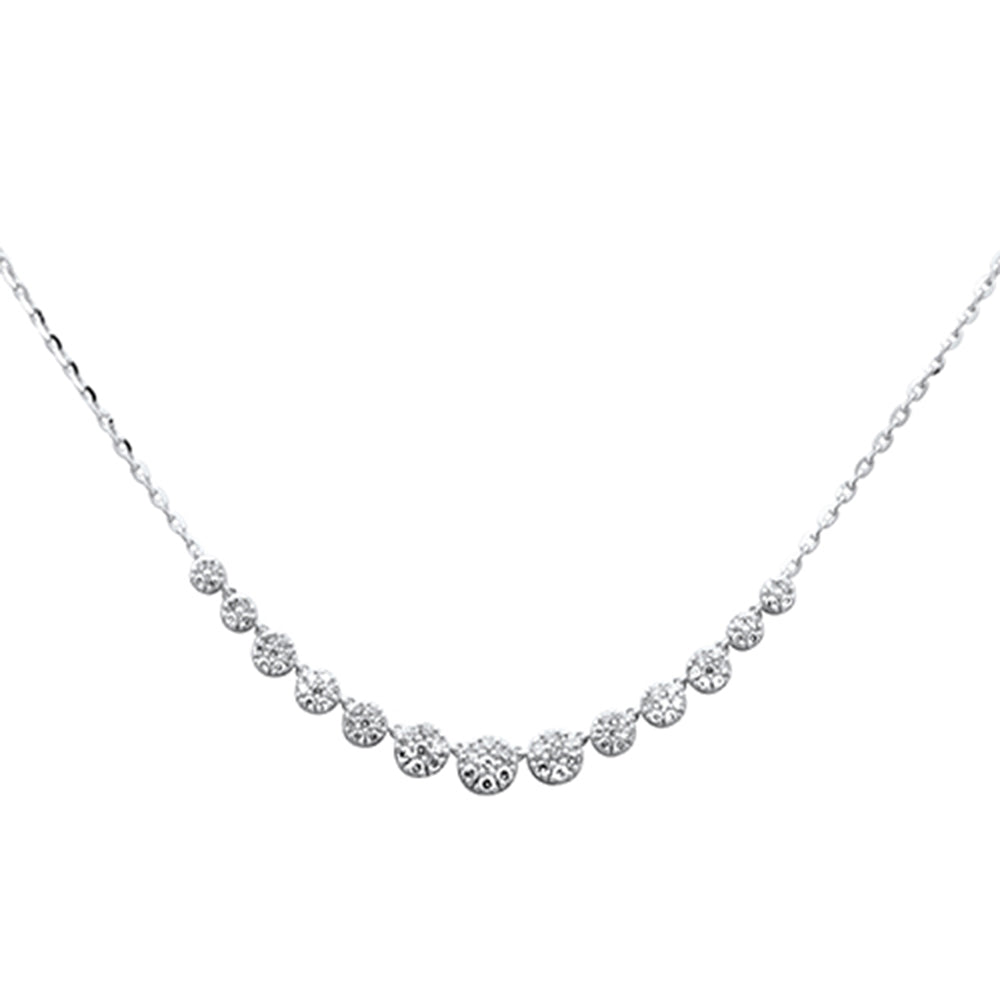 Muse Jewelry .54ct G SI 14K White Gold Diamond Elegant Ladies Pendant Necklace 16+2" Ext Long