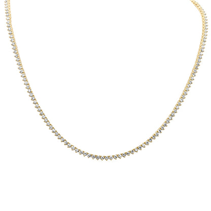 Muse Jewelry 5.00ct G SI 3 Prong 14K Yellow Gold Diamond Elegant Tennis Necklace 16" Long