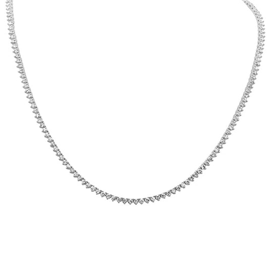 Muse Jewelry 5.05ct G SI 3 Prong 14K White Gold Diamond Elegant Tennis Necklace 16" Long
