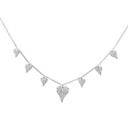 Muse Jewelry .53ct G SI 14K White Gold Heart Shape Diamond Pendant Necklace 18" Long