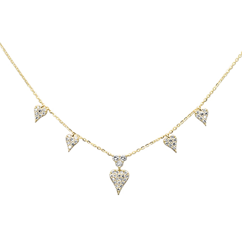 Muse Jewelry .38ct G SI 14K Yellow Gold Heart Shape Diamond Pendant Necklace 18" Long