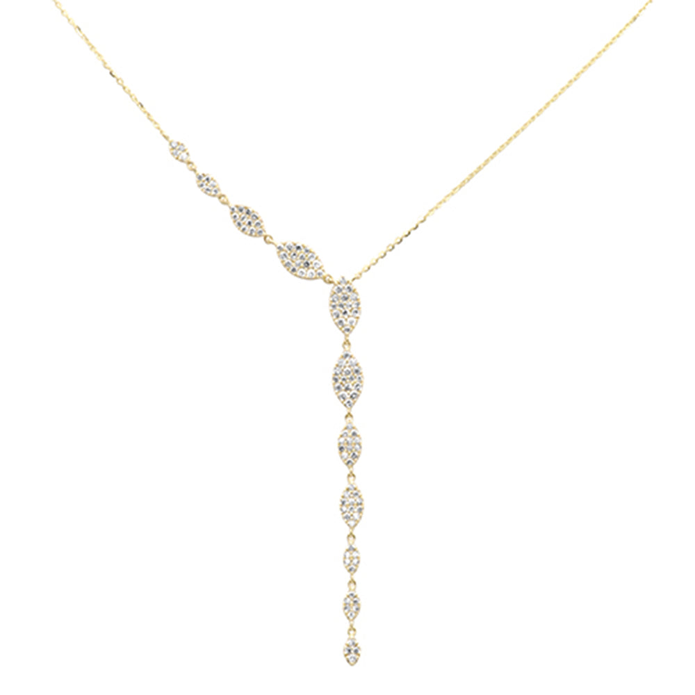 Muse Jewelry .68ct G SI 14K Yellow Gold Diamond Drop Pendant Necklace 18" Long