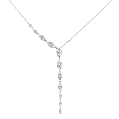 Muse Jewelry .68ct G SI 14K White Gold Diamond Drop Pendant Necklace 18" Long