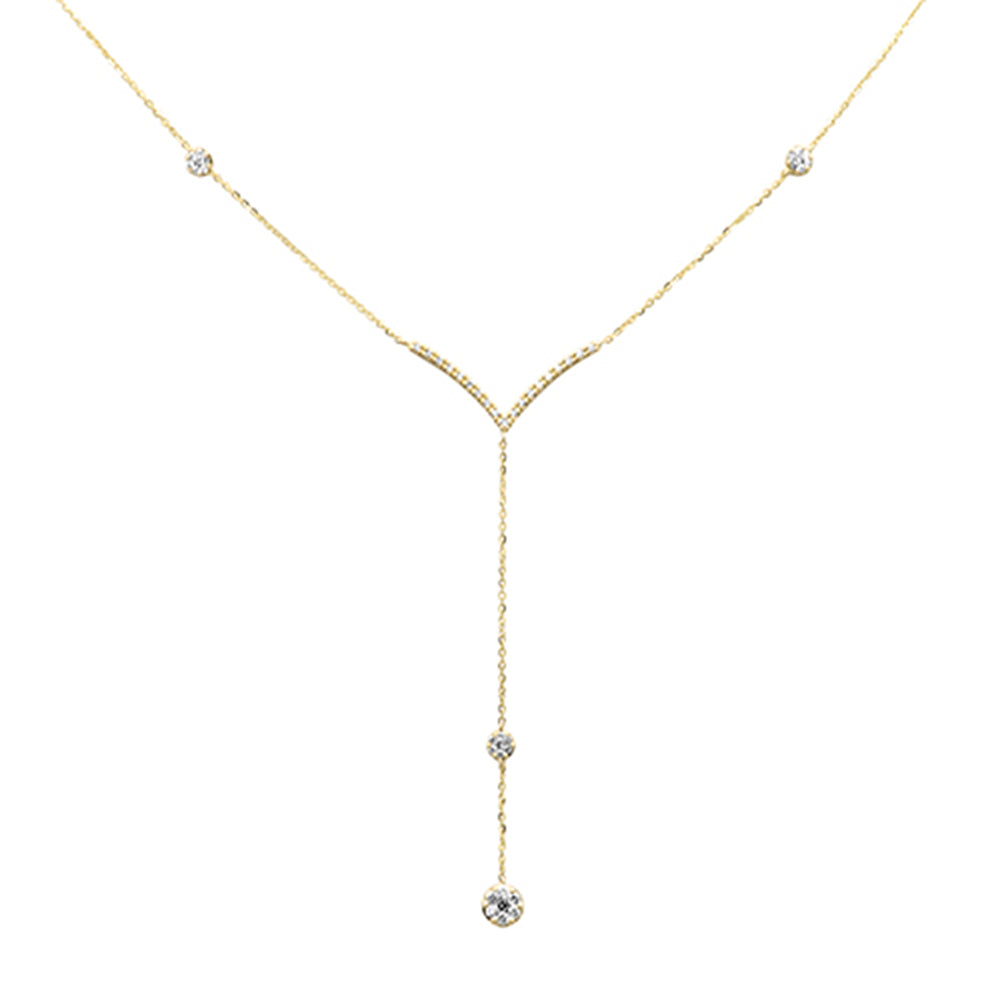 Muse Jewelry .35ct G SI 14K Yellow Gold Diamond Drop Pendant Necklace 18" Long