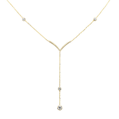 Muse Jewelry .35ct G SI 14K Yellow Gold Diamond Drop Pendant Necklace 18" Long