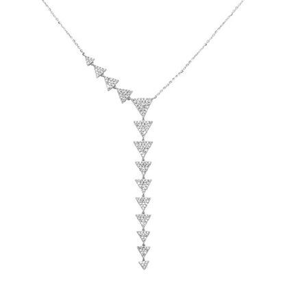 Muse Jewelry .75ct G SI 14K White Gold Diamond Drop Pendant Necklace 18" Long