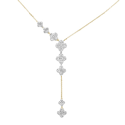 Muse Jewelry .84ct G SI 14K Yellow Gold Diamond Drop Pendant Necklace 18" Long