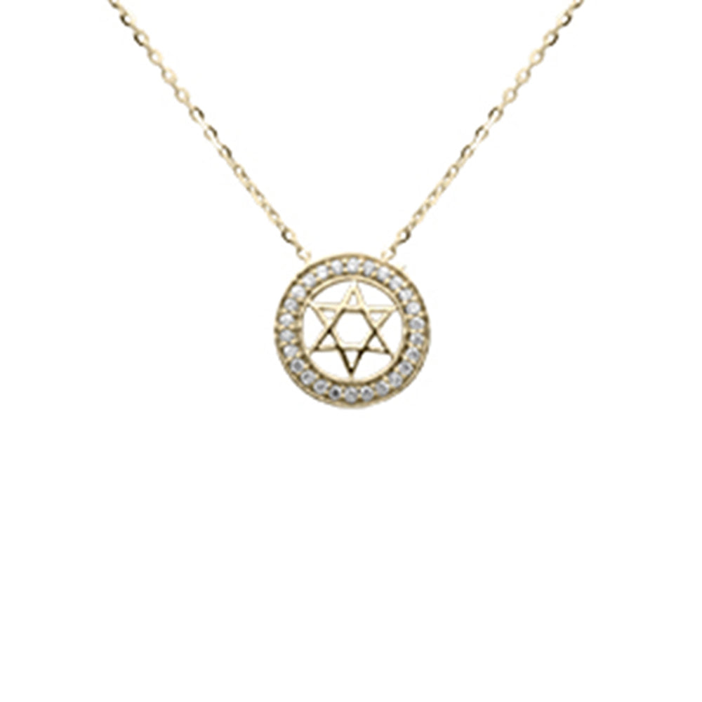 Muse Jewelry .10ct G SI 14K Yellow Gold Diamond Star of David Pendant Necklace 16+2" Ext