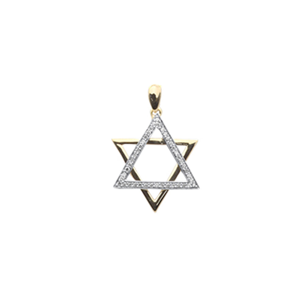 Muse Jewelry .15ct G SI 14K Yellow Gold Diamond Star of David Pendant No Chain