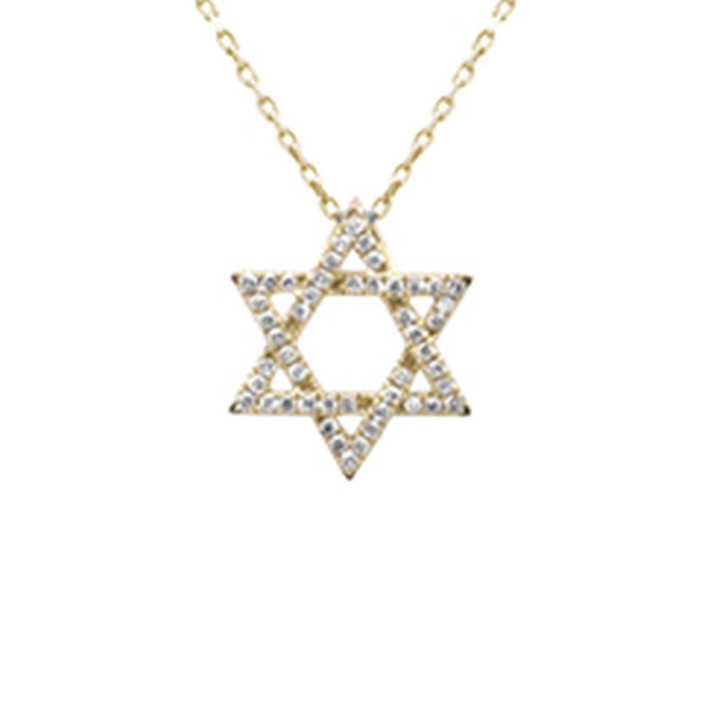 Muse Jewelry .17ct G SI 14K Yellow Gold Diamond Star of David Pendant 18" long Chain