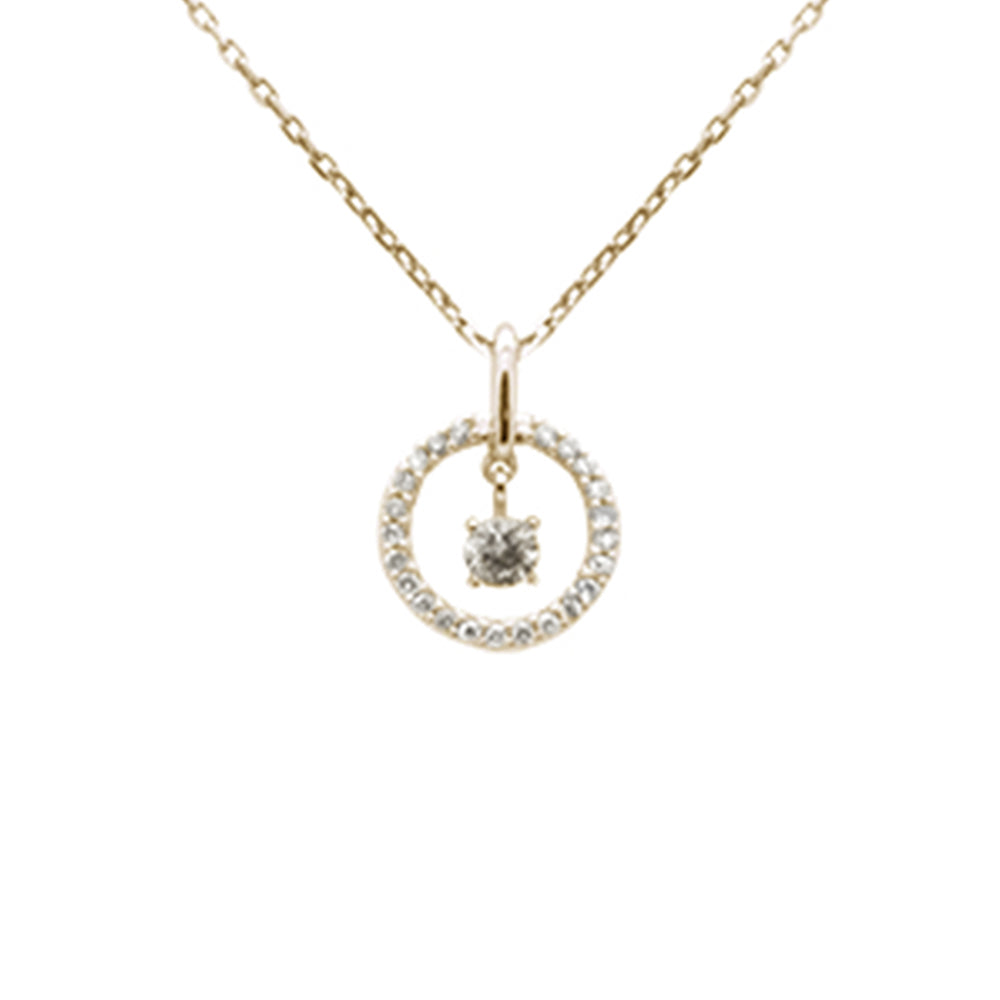 Muse Jewelry .20ct G SI 14K Yellow Gold Diamond Dancing Pendant Necklace 18" long Chain