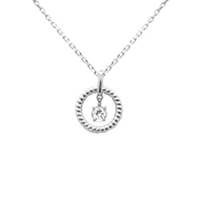 Muse Jewelry .12ct G SI 14K White Gold Diamond Dancing Pendant Necklace 18" long Chain