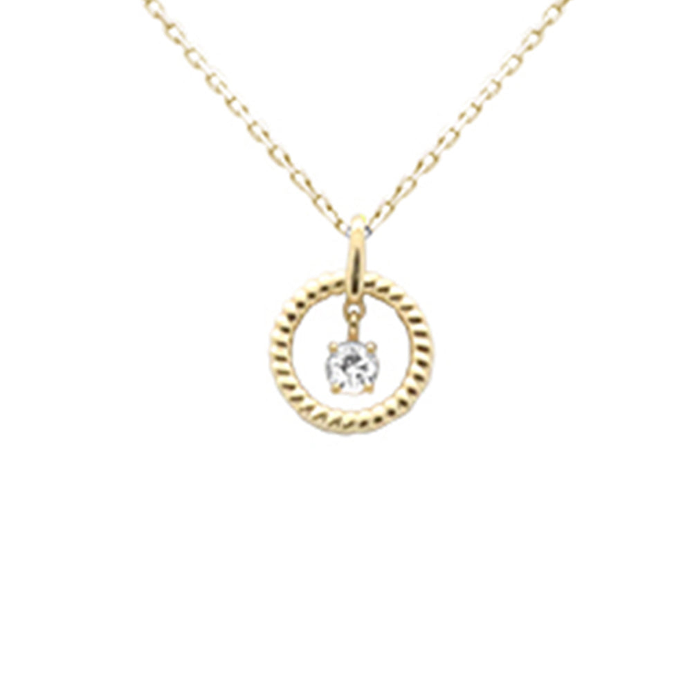 Muse Jewelry .12ct G SI 14K Yellow Gold Diamond Dancing Pendant Necklace 18" long Chain