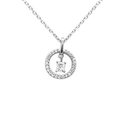 Muse Jewelry .20ct G SI 14 White Gold Diamond Dancing Pendant Necklace 18" long Chain