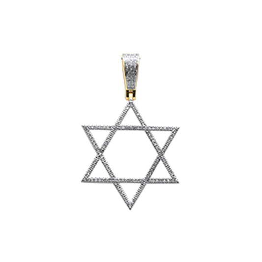 Muse Jewelry .25ct G SI 14K Yellow Gold Diamond Star of David Pendant Necklace No Chain