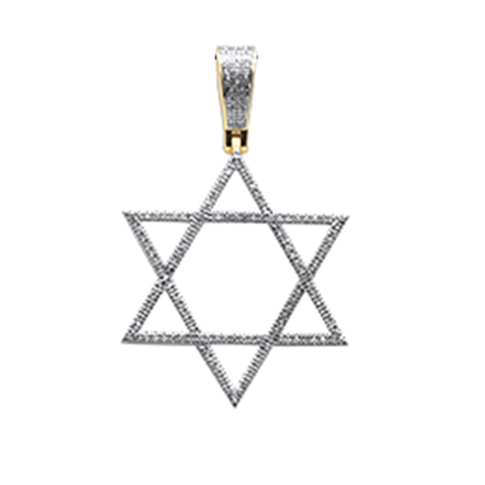 Muse Jewelry .25ct G SI 14K Yellow Gold Diamond Star of David Pendant Necklace No Chain