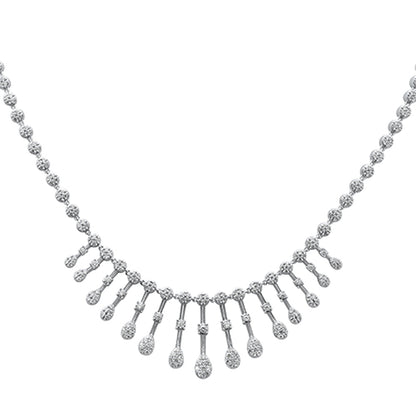 Muse Jewelry 2.24ct G SI 14K White Gold Diamond Drop Pendant Necklace 18" Long