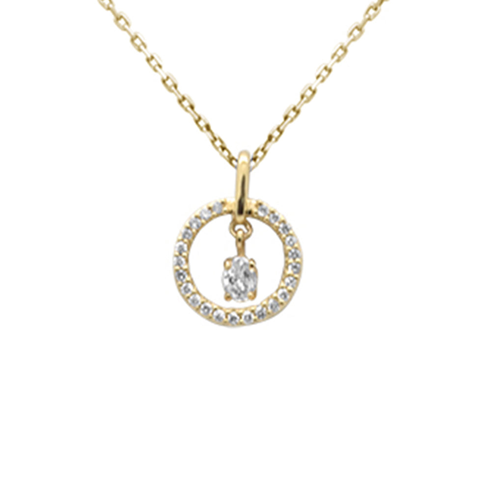 Muse Jewelry .20ct G SI 14K Yellow Gold Diamond Dancing Pendant Necklace 18" Chain