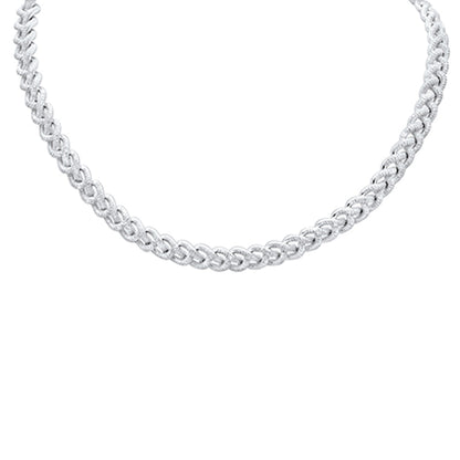 Muse Jewelry 7mm 8.36ct G SI 14K White Gold Diamond Round Cuban Style Choker Necklace 16" Long