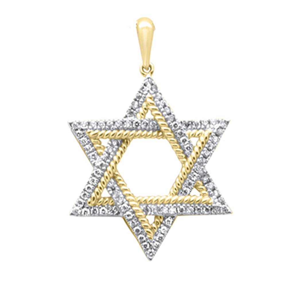 Muse Jewelry .33ct G SI 14K Yellow Gold Diamond Star of David Pendant No Chain