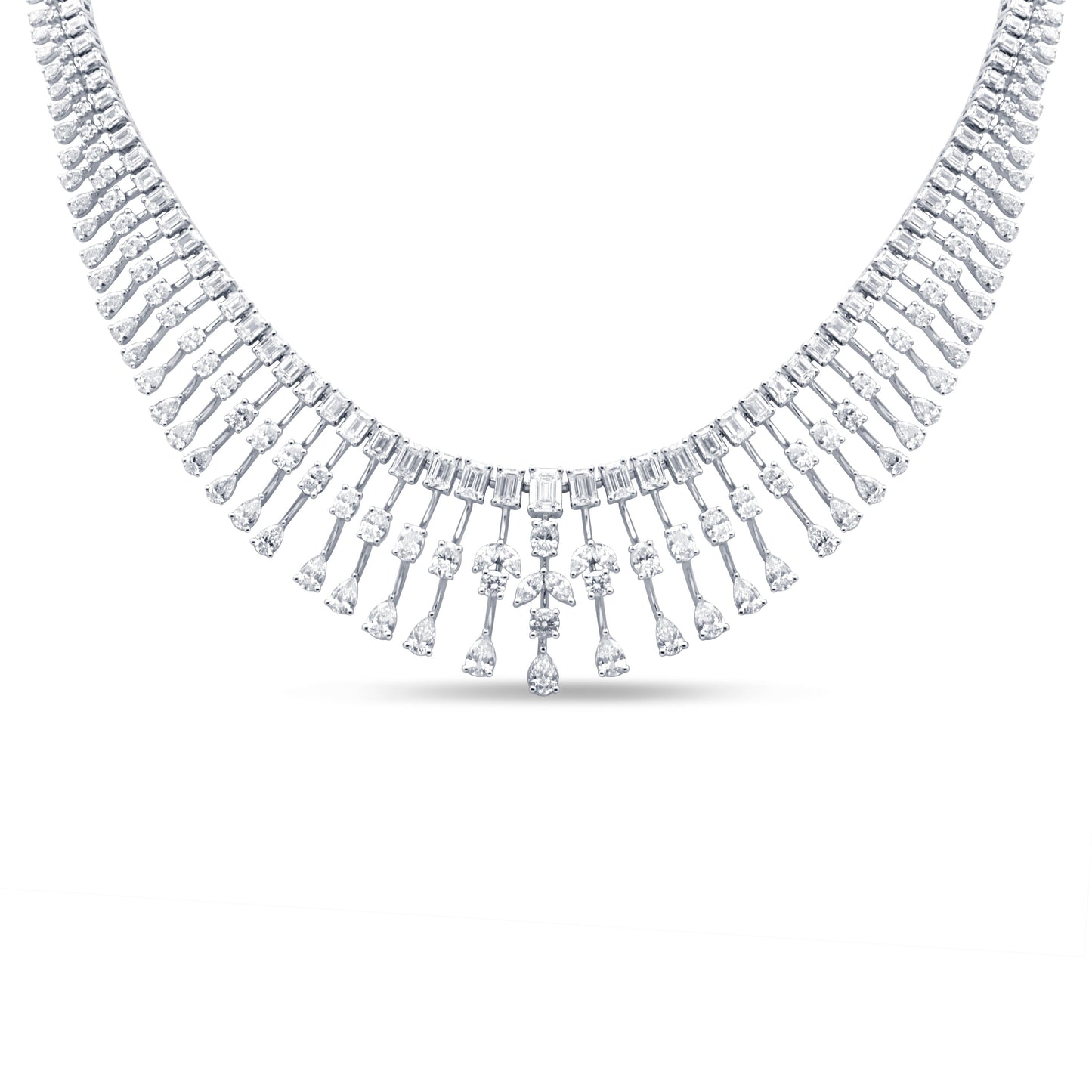 Muse Jewelry 23.65ct G SI 14K White Gold Natural Diamond Exquisite Diamond Necklace 16" Long