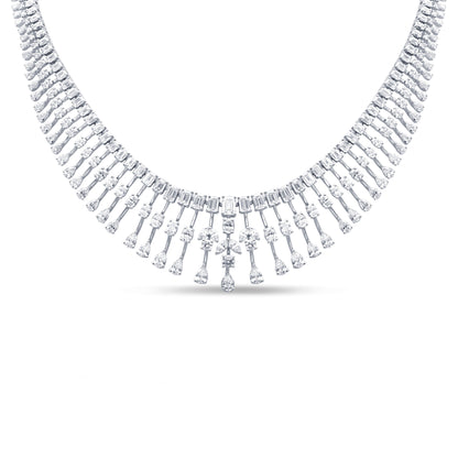 Muse Jewelry 23.65ct G SI 14K White Gold Natural Diamond Exquisite Diamond Necklace 16" Long