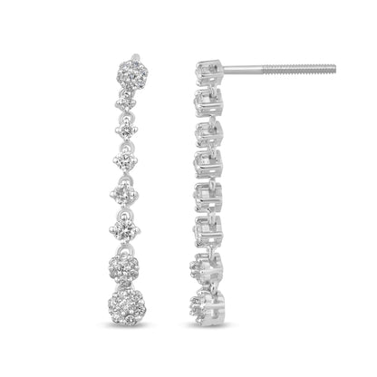 Muse Jewelry .45ct G SI 14K White Gold Diamond Drop Dangle Earrings