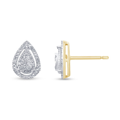 Muse Jewelry .13ct G SI 10KT Yellow Gold Diamond Pear Shape Stud Earrings