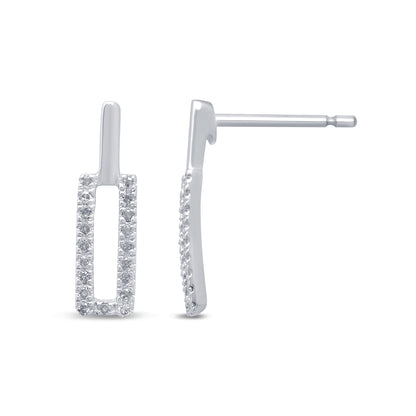 Muse Jewelry .12ct G SI 10K White Gold Diamond Fashion Earrings