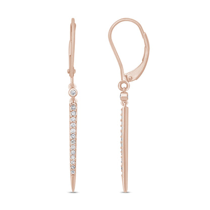 Muse Jewelry .17ct 14k Rose Gold Diamond Drop Earrings