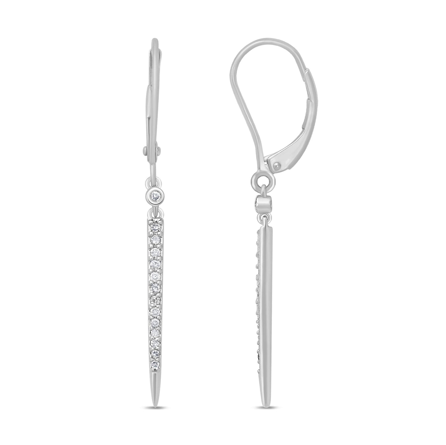 Muse Jewelry .17ct 14k White Gold Diamond Drop Earrings