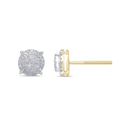 Muse Jewelry .16ct G SI 10kt Gold Round Diamond Cluster Stud Earrings 3 Metal Colors Available