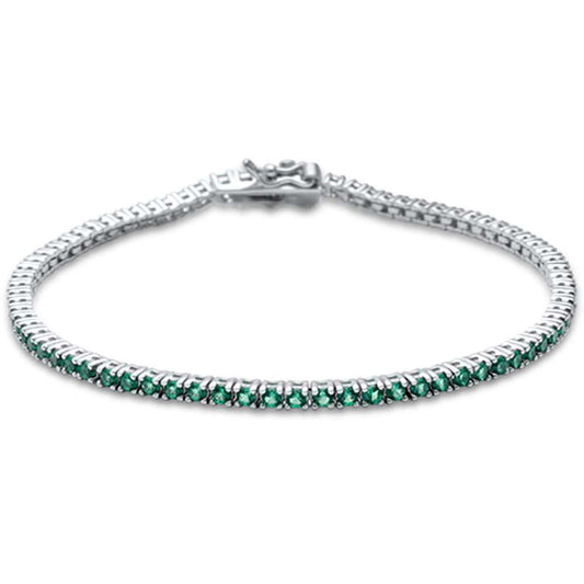 Muse Jewelry 1.21ct 14K White Gold Natural Emerald Tennis Bracelet 7"