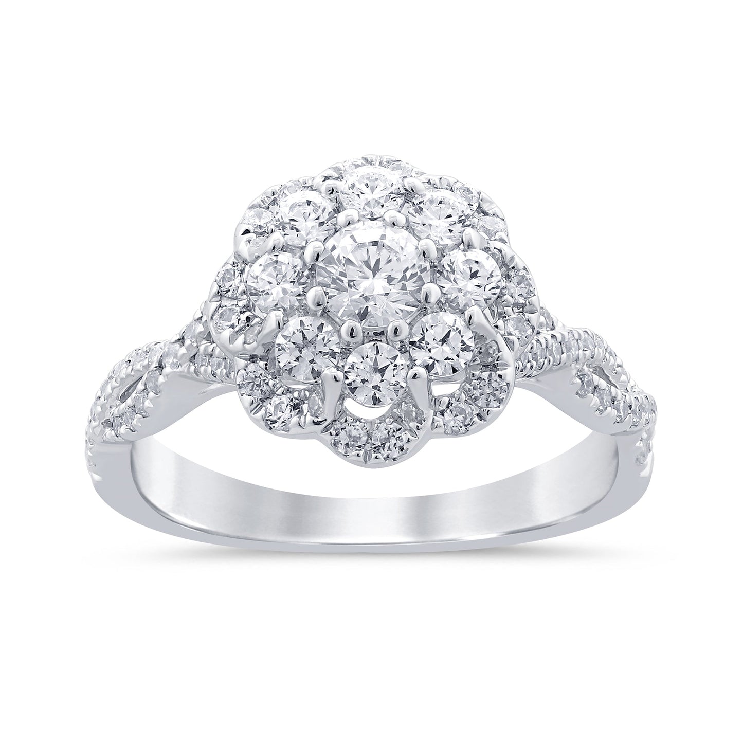 Muse Jewelry 1.02ct G SI 14K White Gold Diamond Filigree Engagement Ring Size 6.5