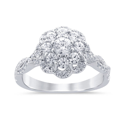 Muse Jewelry 1.02ct G SI 14K White Gold Diamond Filigree Engagement Ring Size 6.5